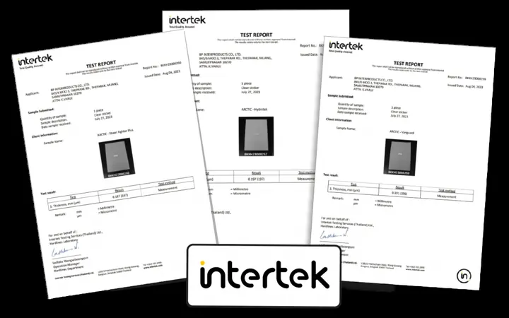 รายงานผลทดสอบ Intertek ฟิล์ม ARCTIC
